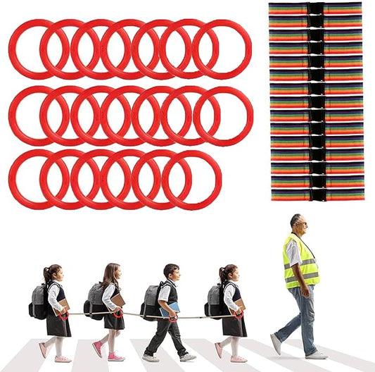 Walking Rope for Preschool - 12-Ring with Detachable Safety Line | Walking Line with Handle - Ease Teachers' Workload Efficiently| Safe Lineup & Play & Educational Aids