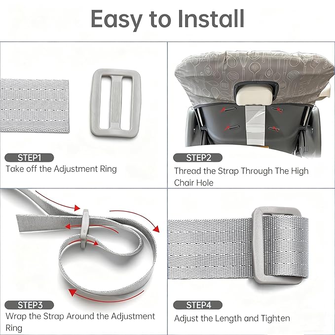Two Pack High Chair Straps Set: 5 Point High Chair Straps Replacement Compatible with Graco and Most, Adjustable Sturdy Safety Strap Belt