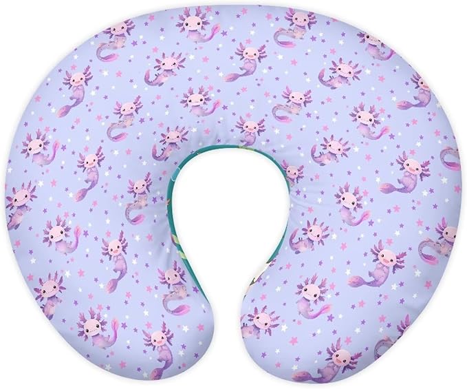 Purple Axolotl Nursing Pillow Cover for U-Shaped Feeding Pillow Soft Nursing Pillow Case Hidden Zipper Design Skin-Friendly