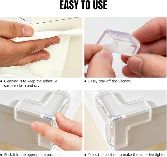 Corner Protector Baby, Table Corner Protectors, Baby Proof Corners and Edges, Fan-Shaped Clear Corner Guards 4 Pack, Type T