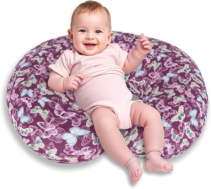 x-vesolje Nursing Pillow, Breastfeeding Pillow with Removable Cover, Ergonomic Breast Feeding Pillow, Baby Feeding Support Pillow for Mom Easier Breastfeeding- Original Size/Butterfly