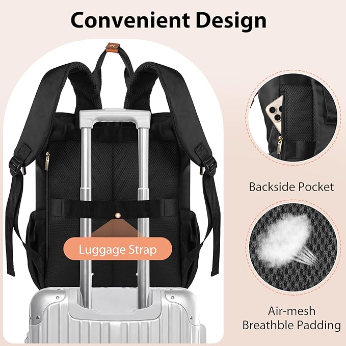 Breast Pump Bag Fit for Spectra S1 and S2, Pumping Bag with Waterproof Mat for Pump Accessories, Portable Pump Carrying Case for Work, Pump BackpackTravel and Family Use, Newborn Essentials Black