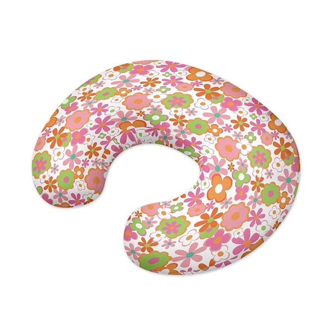 Cartoon Colored Hippie Flowers Nursing Pillow Cover Ultra Soft Comfortable Newborn Nursing Pillow Case Breathable and Skin Friendly