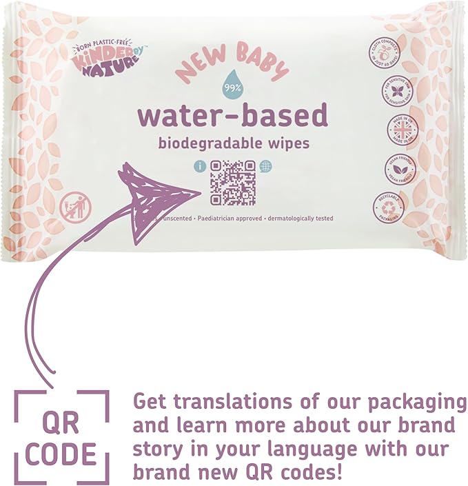 Jackson Reece Kinder by Nature Water-Based Baby Wipes - 56 Count (Case of 12 packs)