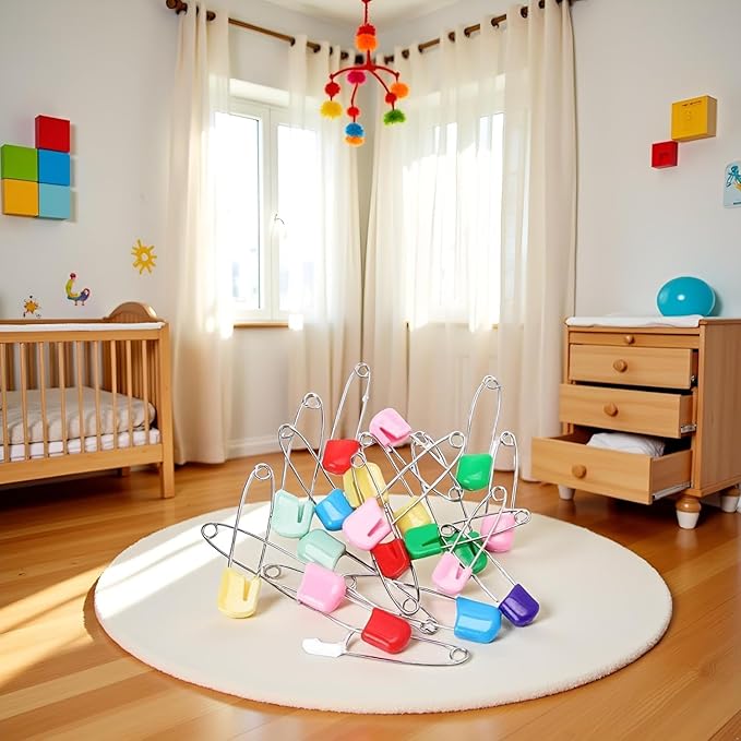 20 Pcs 2 Inch Baby Infant Child Cloth Nappy Diaper Pins Safety Locking Holder Colorful Safety Pins Heavy Duty, Diaper for Pins and Fasteners,Cloth Diapers and Accessories,Diaper Fasteners