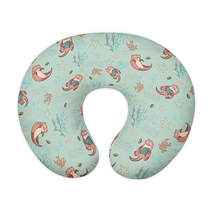 Starfish Otter Baby Breastfeeding Pillow Slipcover for Boys & Girls Soft Comfortable Nursing Pillow Support Cover with Hidden Zipper for Home Nursery Room Sofa Decor