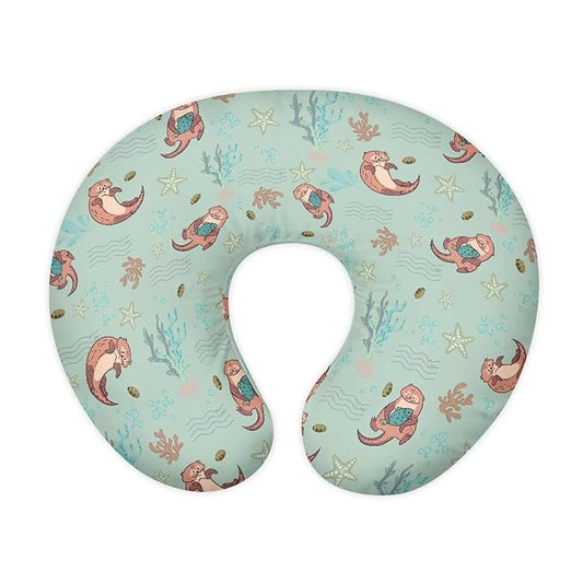 Starfish Otter Baby Breastfeeding Pillow Slipcover for Boys & Girls Soft Comfortable Nursing Pillow Support Cover with Hidden Zipper for Home Nursery Room Sofa Decor