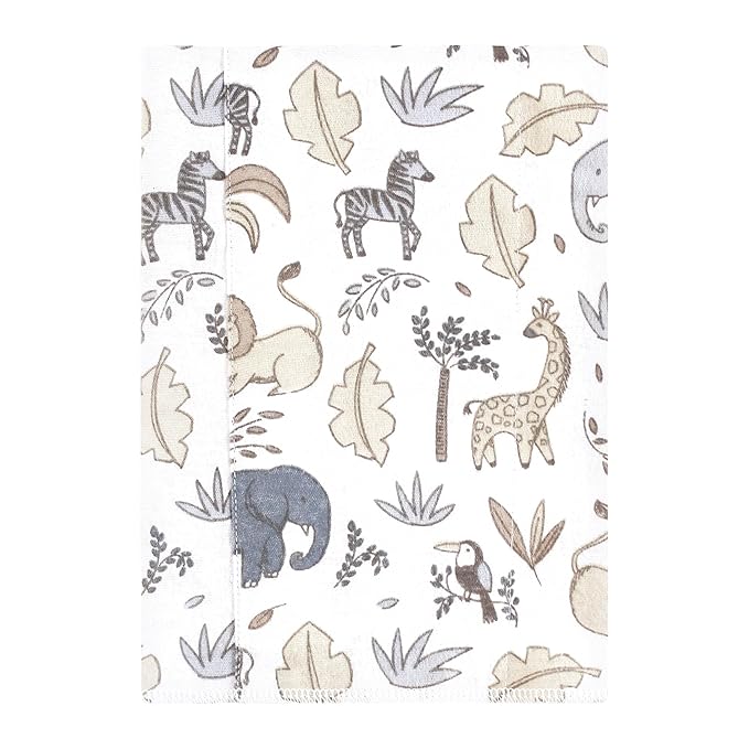 Hudson Baby Unisex Baby Flannel Burp Cloth 7pk, Neutral Safari, One Size
