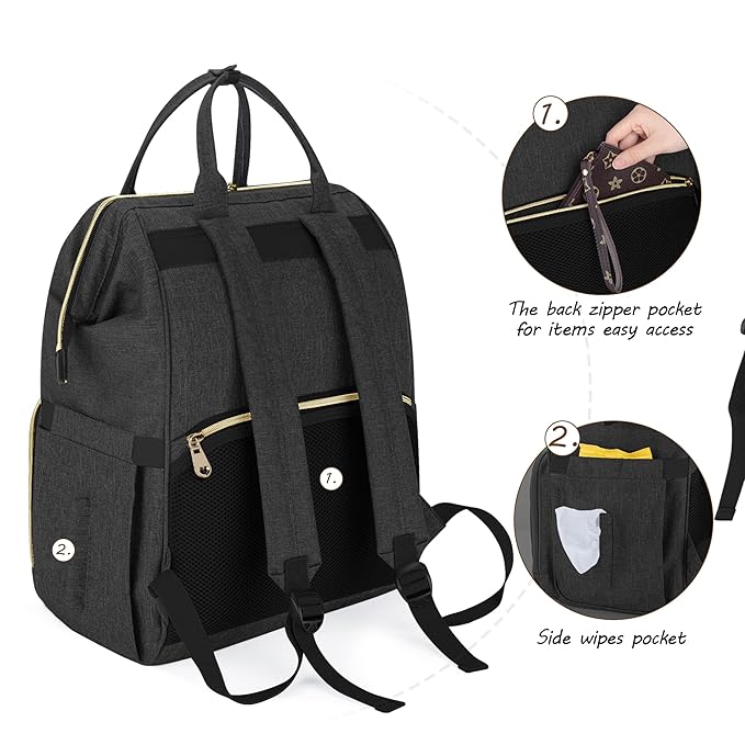 CURMIO Breast Pump Bag Backpack Compatible for Spectra S1, S2, Medela, Pumping Tote with Compartment for Cooler Bag, with Padded Laptop Sleeve for Working Moms, Black