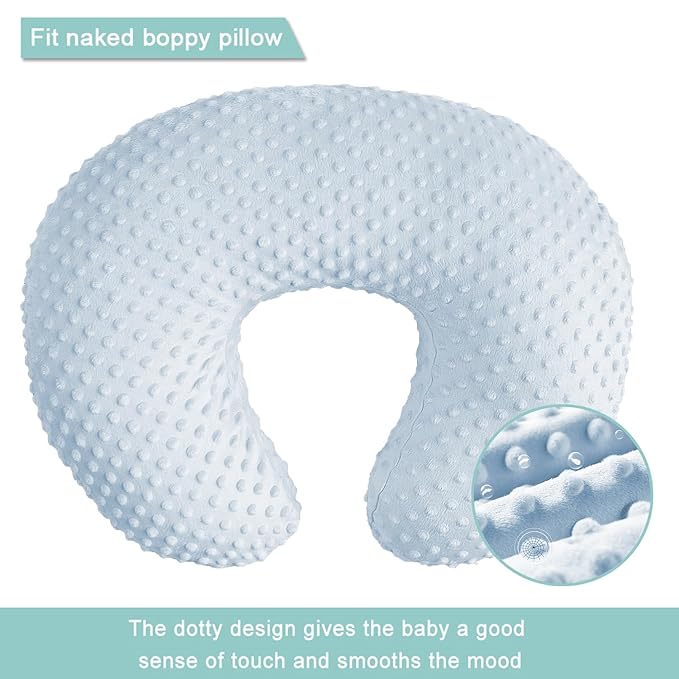 OWLOWLA Nursing Pillow Cover, Breastfeeding Pillow Slipcover Fits Nursing Pillow for Baby Boy Girl(Baby Blue)
