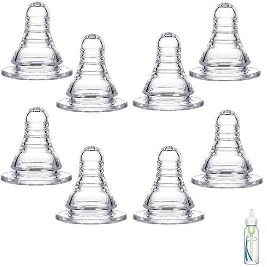 Silicone Nipple Compatible with Dr. Brown’s Natural Flow Level 2 Narrow Bottle, Medium Flow, 3m+, 8Pcs