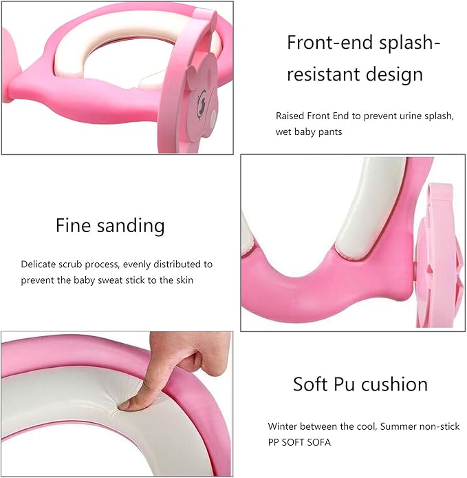 Giffgaff Potty Training Toilet Ladder Seat With Upgraded Cushion Step Stool Ladder Toilet Trainer for Baby Toddler Kids Children In Pink