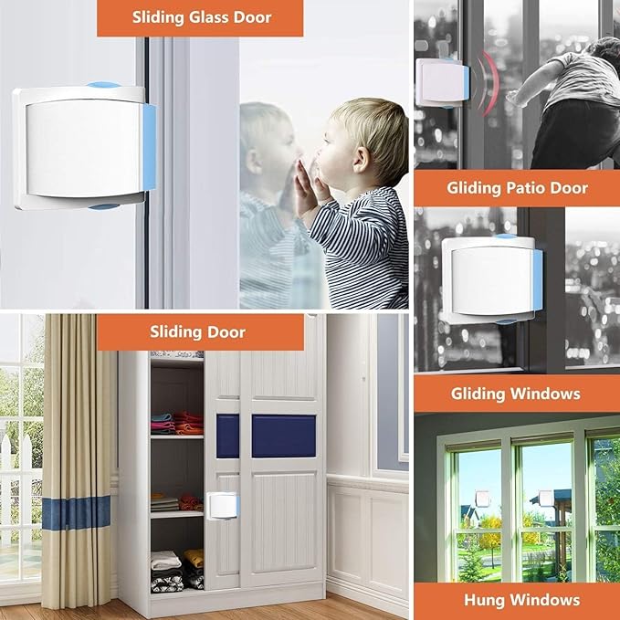 4 Pack Sliding Door Lock Child Safety (Blue)