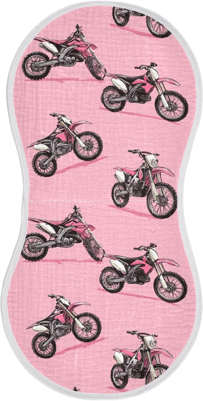 Dirt Bike Motocycles Burp Cloths Baby Boys Girls Absorbent Soft Cotton Burping Cloths Rags 1 Pack