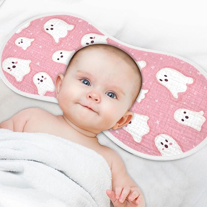 vvfelixl Baby Burp Cloths Flying Halloween Ghost Baby Newborn Cotton Burping Cloths Set Baby Washcloths 4 Pack