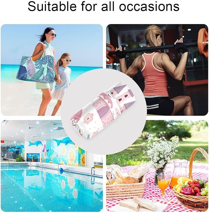 2 Pack Princess Castle Pink Cloth Diaper Wet Dry Bags,Waterproof Reusable Wet Bag with Two Zipper Pockets& Handle,Washable for Swimming,Travel,Beach,Pool or Wet Clothes