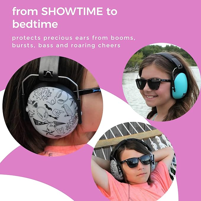 BANZ Kidz Earmuffs 2 Years & Older - Loud Noise Cancelling Kids Headphones & Toddler Ear Muffs, Size Adjustable
