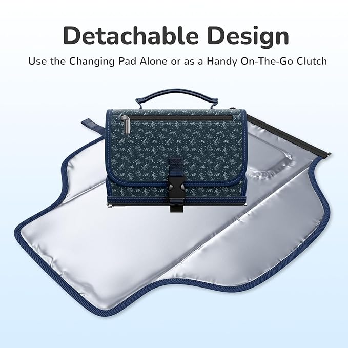 Portable Changing Pad with Shoulder Strap - Detachable Travel Changing Pad with Head Pillow, Lightweight & Waterproof Portable Diaper Changing Pad for Baby Shower Gifts