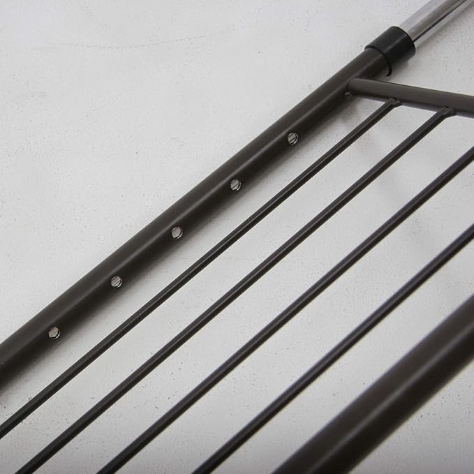 Fuji Boeki 15570 Bed Guard, Bed Fence, Adult, Width 37.4 - 47.2 x Depth 15.7 x Height 14.0 inches (95 - 120 x 40 x 35.5 cm), Brown, Silver, Low Type, Adjustable Width, Extendable, Fall Prevention,