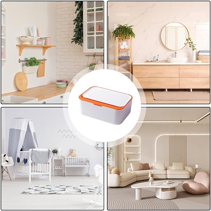 Wet Wipes Dispenser Container Box, Wet Napkin Storage Box Holder, Refillable Paper Tissue Case, Tissue Storage Box with Lid for Home Kitchen Bathroom Offices Car, Keep Wipes Fresh and Clean