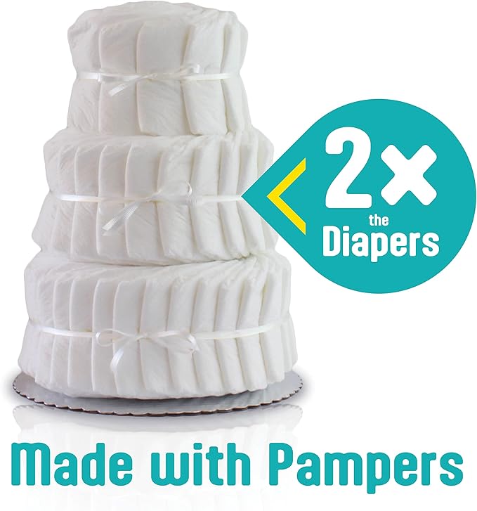 Decorate It Yourself 3 Tier Plain Diaper Cake-60 Diapers