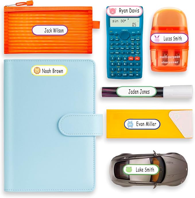 Waterproof Name Labels for Kids Stuff, Daycare Labels for Baby Bottles, 80 PCS Kids Name Stickers for School Supplies Self Laminating, Dishwasher Safe, Personalized Name Tags for Water Bottle Pacifier