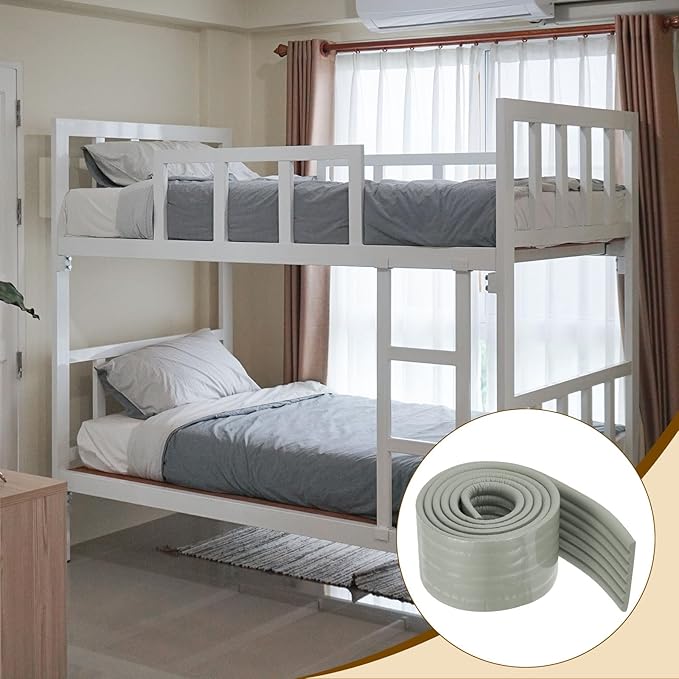 uxcell Bunk Bed Ladder Pad, 6.5ft NBR Self-Adhesive Corner Edge Protector Soft Furniture Corner Guard for Ladder Table Desk Edge, Gray