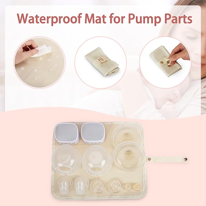 Damero Wearable Breast Pump Bag with Cooler Compartment Compatible with Elvie, Willow and Medela Electronic Pumps, Wearable Pump Tote with Waterproof Mat for Working Moms