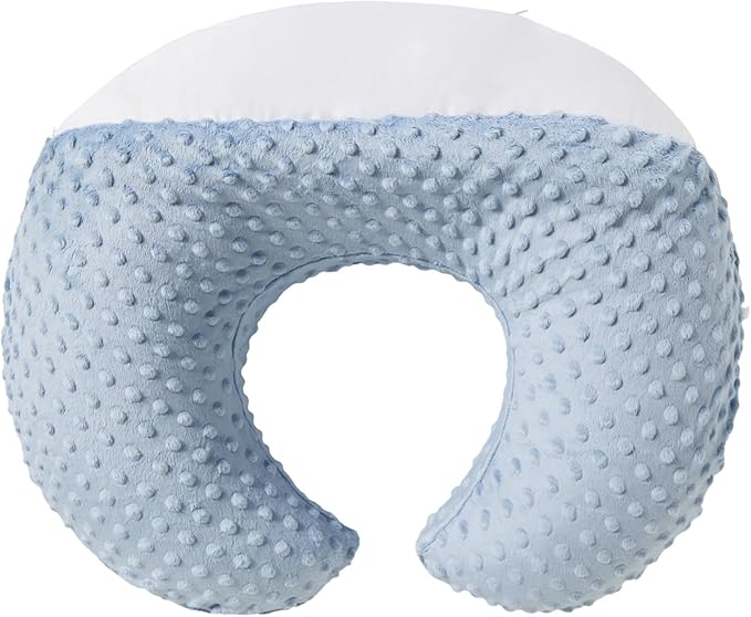 Dots Nursing Pillow Cover, Case Plush Breathable Breastfeeding Pillow Slipcover Fits Nursing Pillow, Super Soft Snug Positioners for Baby Boy Baby Girl (Cloud Blue)