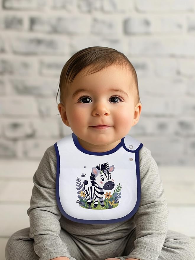 Maiwa 6 Pack Cotton Baby Bibs for Girls Boys with Waterproof layer for Drooling Eating teething with Snaps