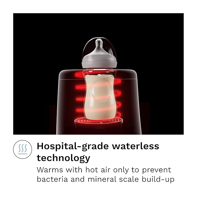 Baby Brezza AirSwirl Waterless Baby Bottle Warmer - Hospital-Grade Safe Warming for Breastmilk + Formula - No Hot Spots, No Water - Works with Nearly All Bottles