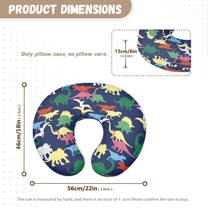 Nursing Pillow Cover Dinosaur Quick-Dry Fabric Fits The Original Support Pillow for Breastfeeding and Bottle Feeding Stretchy Nursing Pillow Cover
