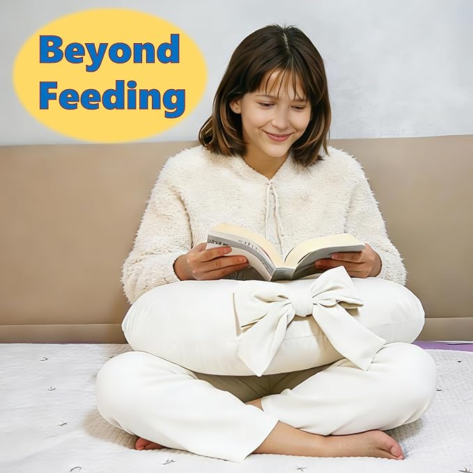 Nursing Pillow, U-Shaped Breastfeeding Support Cushion for Bottle & Breast Feeding (White)