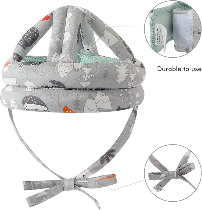 Baby Safety Helmet Infant Toddler Breathable & Adjustable Head Cushion Bumper Bonnet for Running Walking Crawling（Grey Forest）