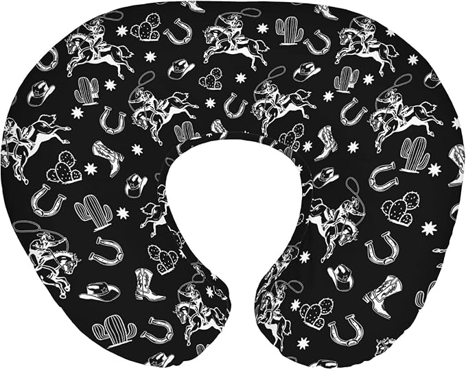 Country Western Nursing Pillow Covers for Boy Girl Cowboy Hat Boots Horse Cactus Nursing Pillow Slipcovers for Breastfeeding Pillows Wild West Desert Soft Stretchy Removable Covers for Newborn Infant