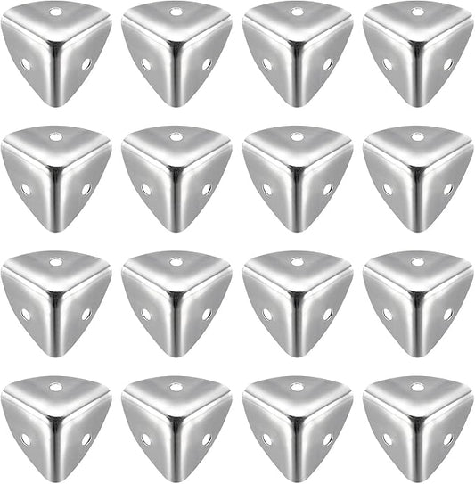uxcell Metal Box Corner Protectors Edge Guard Protector 25 x 25 x 25mm Silver Tone 16pcs for Table Corners and Desk Corners