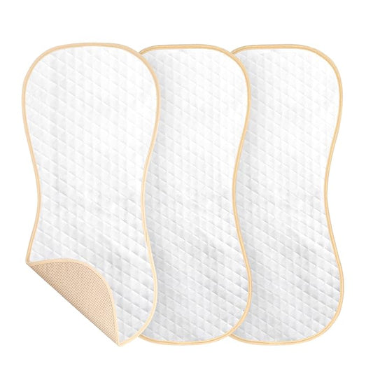 Waterproof Baby Changing Pad - Reusable Washable Changing Table Pad, Silicone & Peanut Changer Design, Includes Waterproof Changing Pad Cover & Liners (White, 13x29 Inch (Pack of 3))