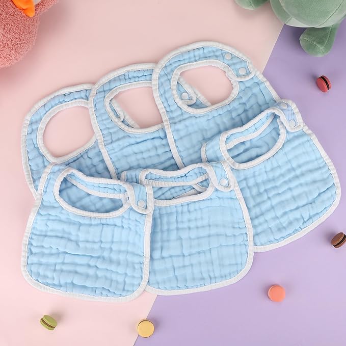 Accmor Muslin Baby Bibs, 6 Pack Soft Cotton Baby Bandana Drool Bibs for Boys Girls Teething and Drooling
