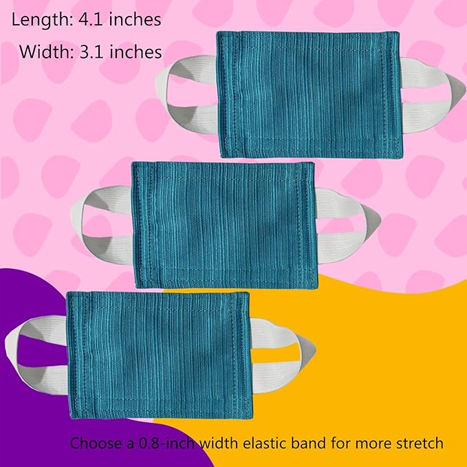 Baby Proof Door Silencer & Cloth Latch Cover, Quiet Close Anti-Slam Pads to Prevent Slamming and Accidental Locking, for Nursery and Toddler Safety (3, Peacock Blue, 4.1 * 3.1 inches)