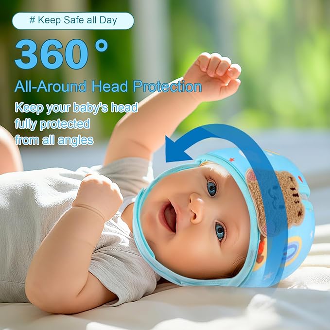 Accmor Baby Head Protector, Baby Safety Helmet for Crawling Walking Running, Cute Infant Headguard Soft Cushion Lightweight Breathable Protective Caps, Anti-Collision Toddler Helmets for 6m-24m Girls