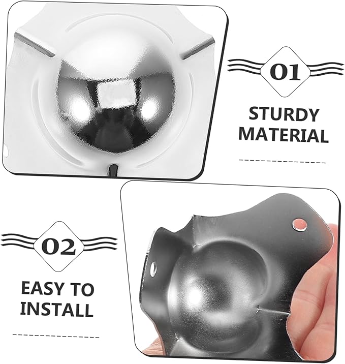 Alipis 6pcs Chromed Ball Corners Metal Edge Guard Protector for Furniture Table and Flight Cases Durable and Easy to Install for Protection