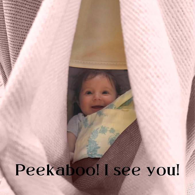 Little Rou Nursing Cover for Breastfeeding, Breathable Organic Cotton & Cashmere Poncho, Privacy Peekaboo Feature, Soft Breast Feeding Shawl for Women – Includes Laundry Bag (Mauve)