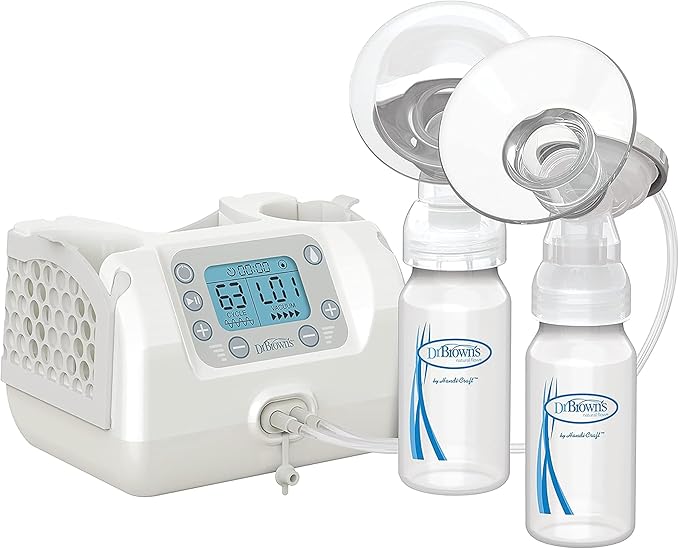 Dr. Brown's Customflow Hospital Strength Double Electric Breast Pump with Adjustable Settings, Includes Breast Milk Collection Bottles, Flanges & Other Pumping Essentials