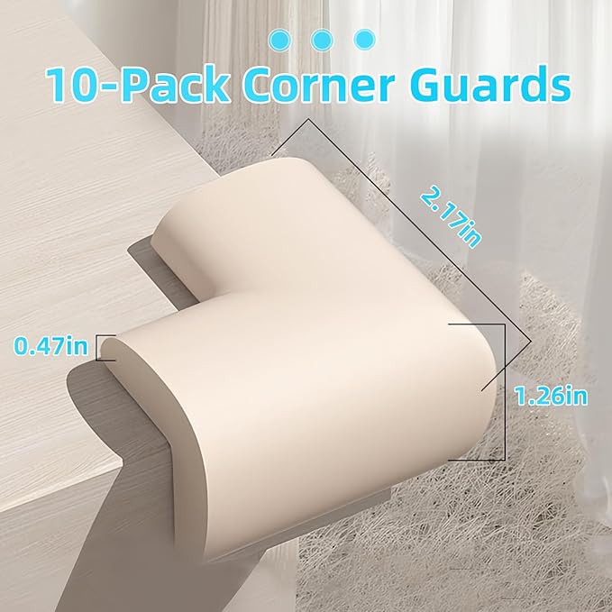 ZOMPAGO Baby Proofing Edge Protector, Foam L-Shape Self-Adhesive Corner Guards, 10 PCS Baby Crib Bumper Pad, Wall & Corner Protector Baby, Foam Corner Protectors for Nursery Kitchen Fireplace
