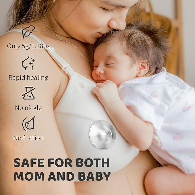 The Original Silver Nursing Cups - Pure 999 Silver Nipple Cover for Breastfeeding, Nipple Shields for Breastfeeding Essential, Nipple Guards for Sore Nipple Relief, Regular Size