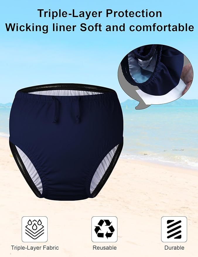 Adult Reusable Swim Diapers for Incontinence Special Needs Swimwear Waterproof Leakproof Cloth Diaper Covers Unisex