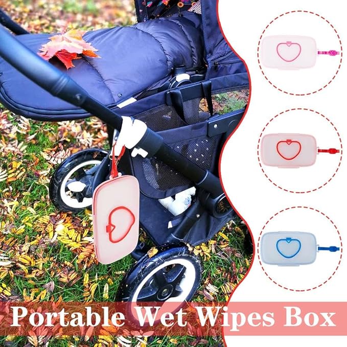 Baby Wipes Dispenser,Tissue Storage Box Case,Portable Wipe Cases Wipe Holder for Baby Adult,Travel Wet Wipe Pouch with Sealing Design Lids,Wipe Container Box for Bathroom Travel (Blue)