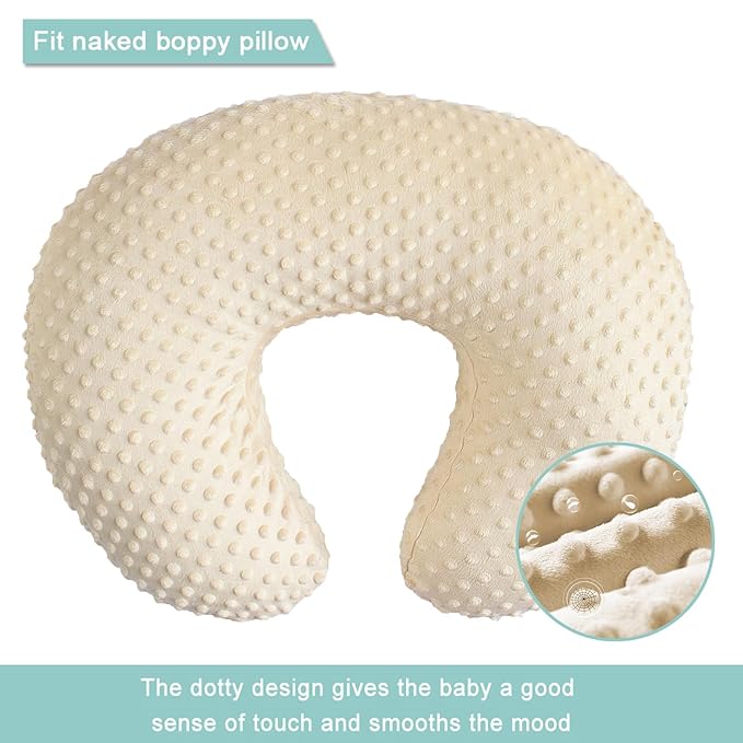 OWLOWLA Nursing Pillow Cover, Breastfeeding Pillow Slipcover Fits Nursing Pillow for Baby Boy Girl(Cream)
