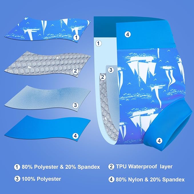 MOEMOE Baby Reusable Swim Diaper 3Pcs Waterproof Swim Pants Baby Swim Diaper for Boys and Girls Swimming Lesson 2-5T