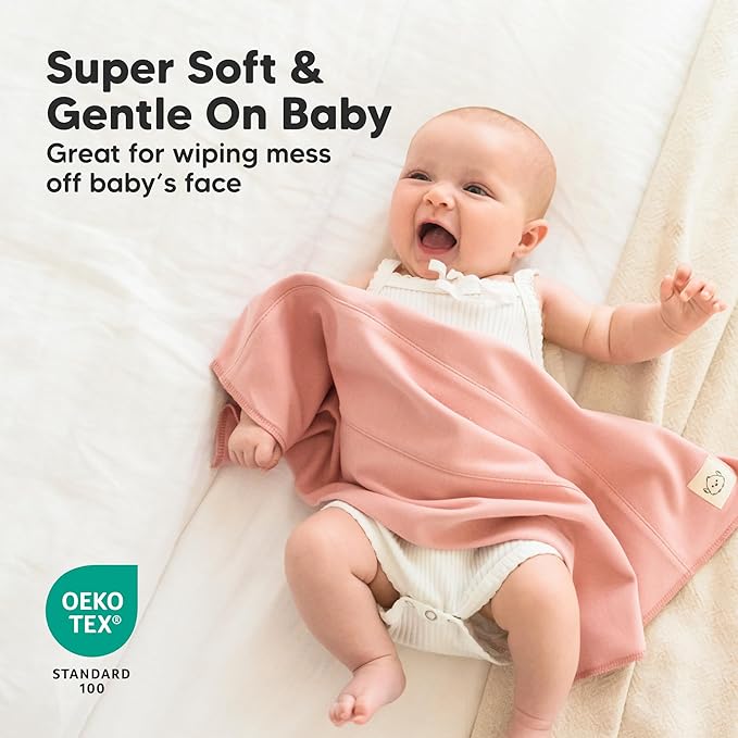 Organic Burp Cloths Baby Boy, Girl - 6-Pack Large 100% Cotton Burping Cloths for Babies, Spit Up Rags, Super Absorbent, Ultra Soft Newborn Rag, Gender Neutral, Machine Washable, Durable (Butterflies)